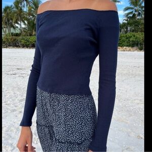 Brandy Off the Shoulder Rubbed Top